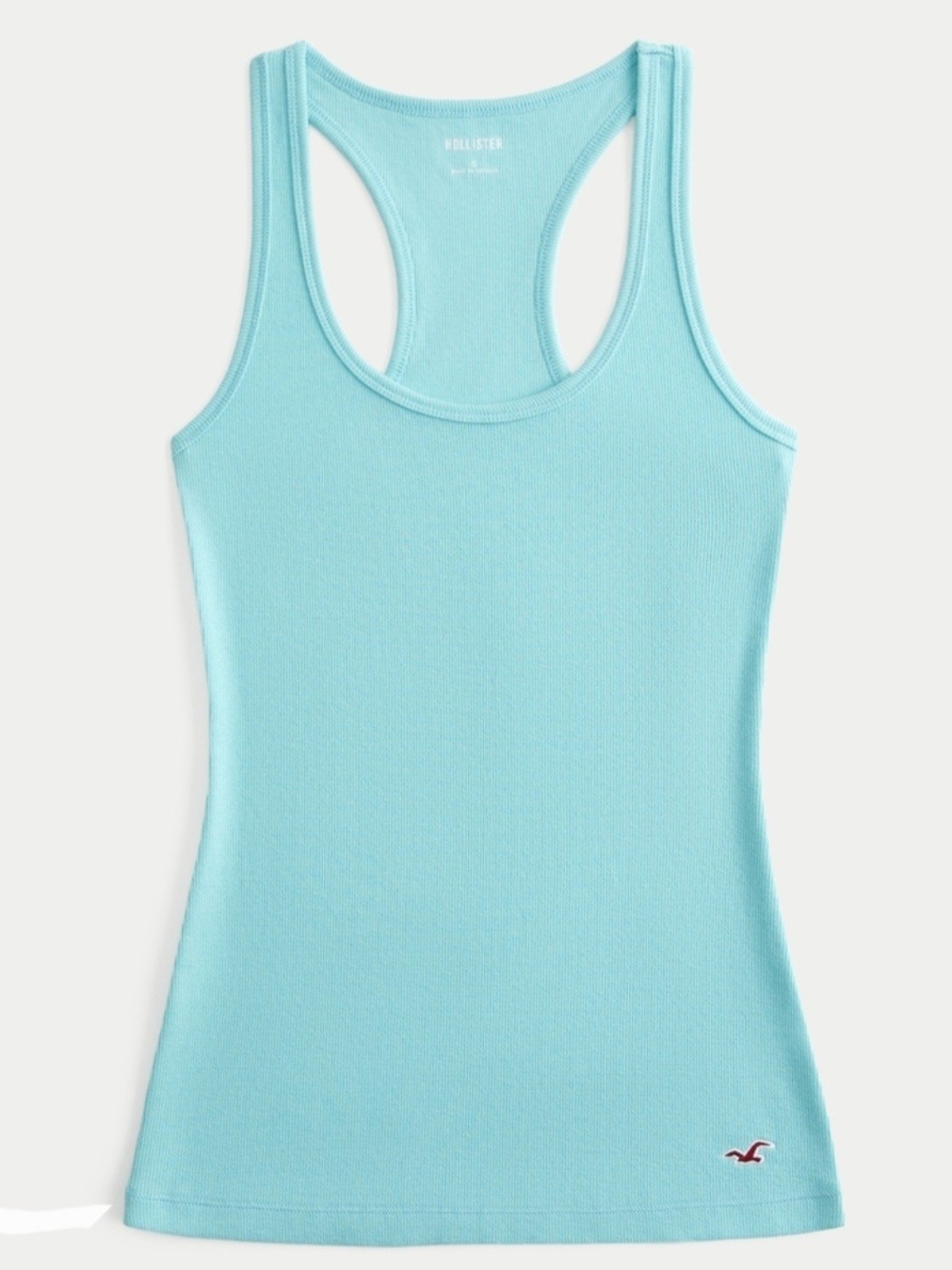 Hollister Aqua Blue Ribbed Racerback Tank Top
